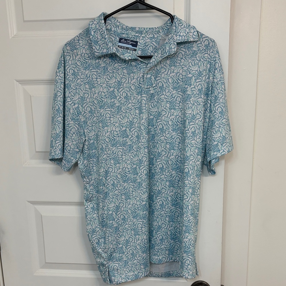 Ben Hogan Light Blue Floral Polo Shirt